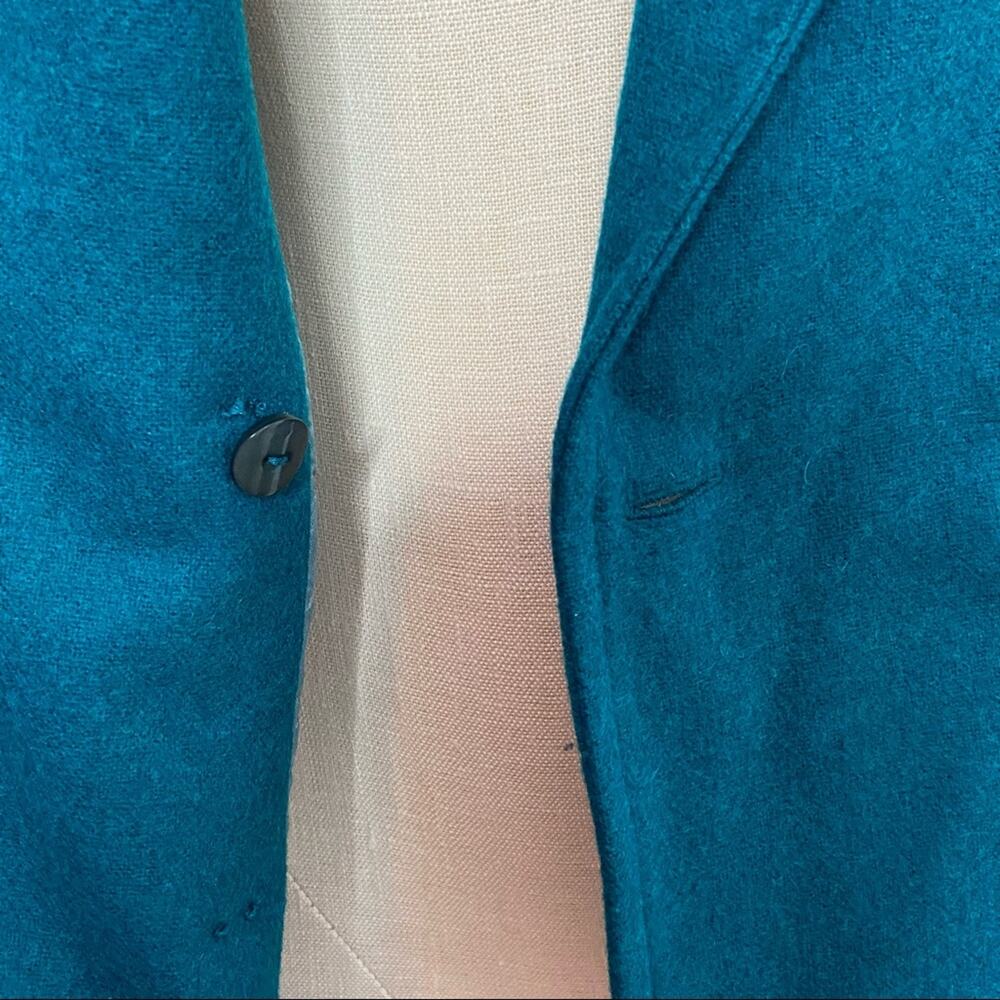 Vintage Double Breasted Blazer Teal Floral Appliqué 90s Prairie Western Size L - Picture 9 of 13